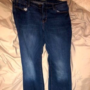 Dark wash blue jeans